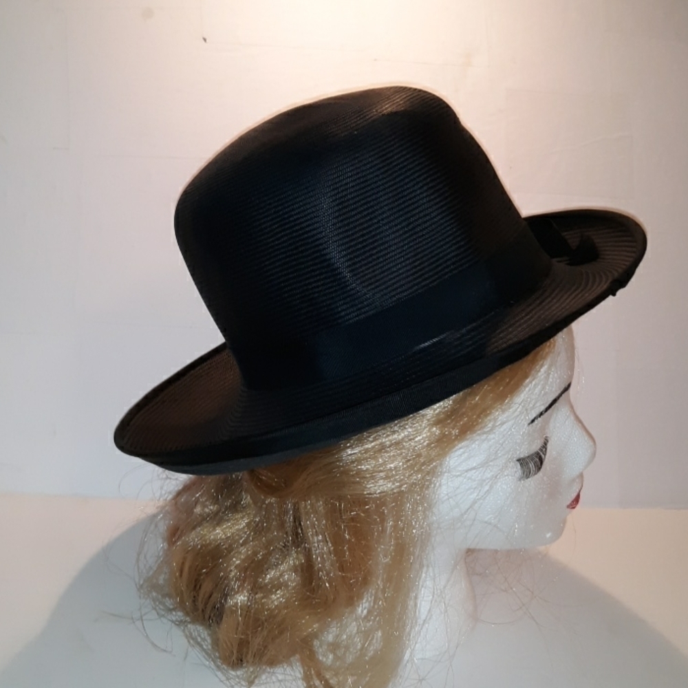 Vintage ladies black dress hat bow - Picture 5 of 6